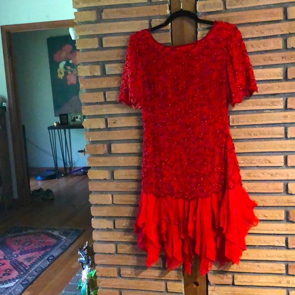 Vintage Red Flapper Dress